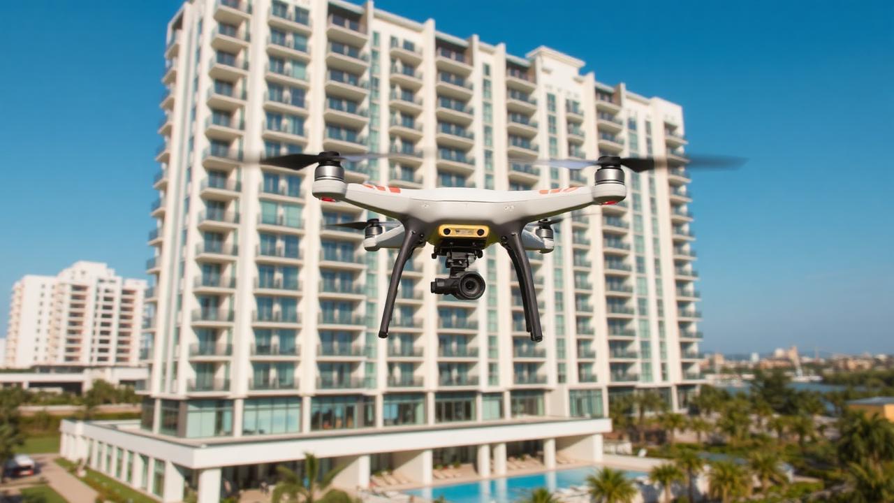 Drone filmando lançamento imobiliário